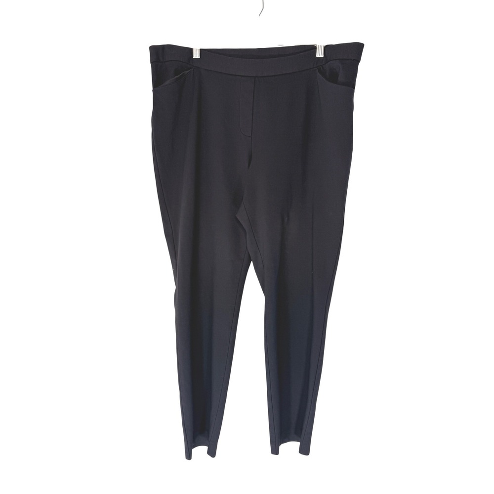 J. Jill Ponte Slim Leg Women's Navy Blue Basic Stretch Office Work Large